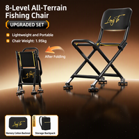 Chaise de pêche pliante légère en gros, réglable, 8 positions, pieds tout-terrain antidérapants, pour l'extérieur