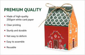 Luxury Gingerbread House Shape Paper <b>Box</b> Foldable Paperboard <b>Party</b> Favor <b>Box</b> for Christmas Candy and Surprise Gift <b>Box</b> - Product Image 2