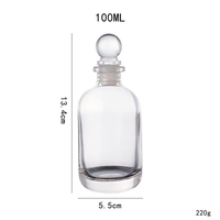 Bouteille en verre de diffuseur d'arôme 100ml bon marché avec couvercle en forme de boule