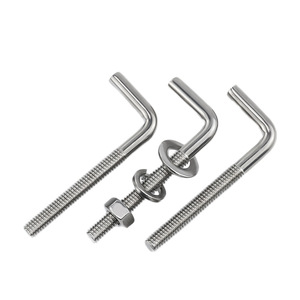 304 Stainless Steel L-Shaped Bolts M4 M5 M6 M8 M10 M12 Hex Head With Nuts For Communication Equipment - Product Image 1