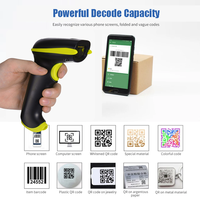 Escáner de código de barras inalámbrico, lector de código de barras de láser, 1D 2D QR de escáner de código de barras