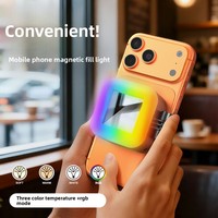 Mini Lampe LED Magnétique Portable 2026 - Pliable, Dimmable, avec Miroir de Maquillage Intégré, Équipement de Photographie pour Selfie