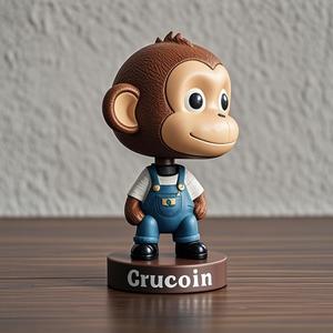 カスタマイズされた動物モデルモンキー画像ボブルヘッド人形樹脂素材は、家庭用家具の装飾に使用できます