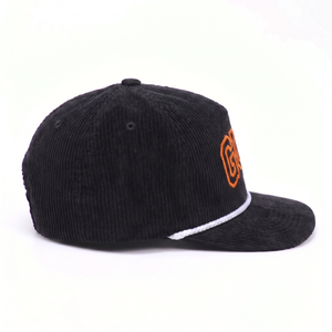 Casquette en velours côtelé non structurée à 5 panneaux avec logo brodé personnalisé OEM et fermeture snapback à cordon - Product Image 4