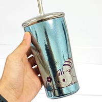 Mug Kopi Portabel Berdinding Ganda dari Titanium Murni dengan Sedotan, Insulasi Panas (0-6 Jam), Desain Modern