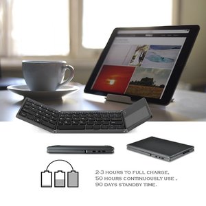 Mini Teclado Inteligente BT, Teclado Plegable Triple, Teclado Inalámbrico Portátil con Panel Táctil para <span class=keywords><strong>Apple</strong></span> - Product Image 5