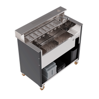 165L Ice Bin Komersial Bahan Stainless Steel, Modul Counter Bilas Minuman Mobile, Stasiun Koktail, Peralatan Bawah Bar, Bar Luar Ruangan