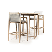 Nouveau Style Table de Bar haute en bois de teck massif Table de Bar en rotin en bois de teck Durable