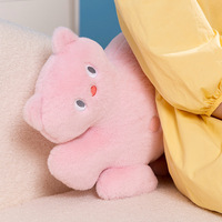 Coussin décoratif en peluche en forme de chat noir à pois pour salon