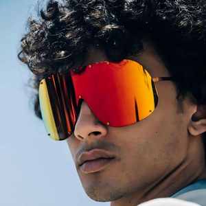 Gafas de Sol de Moda con Estilo de Escudo Extra Grandes, Lentes de Una Pieza con Remaches y Protección UV400 para Hombre y Mujer - Product Image 4