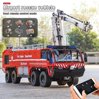 Camion de Secours et de Pompiers d'Aéroport Télécommandé APP RC 19004, Blocs de Construction, Jouet de Construction, 6653 Pièces, Échelle 1:8, Plastique ABS, Urgence
