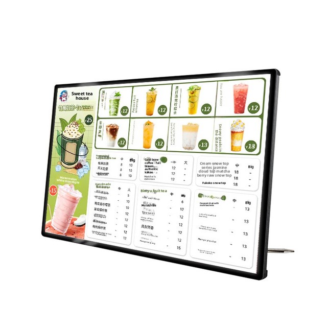Bar LED-lit Menu Display Board Milk Tea Shops Lightbox Ordering Sign Custom-made Acrylic Wall-mounted Aluminum Alloy A3/A4