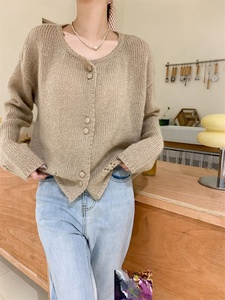 Đa Năng Dài Tay Hàn Quốc Dệt Kim Ngắn Áo Khoác Chất Liệu Mới Len Mohair Cardigan Cho Mùa Xuân Và Mùa Thu Mỏng Mùa Đông Nhảy - Product Image 6