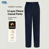 Pantalon Homme Doublé Polaire 3 Couches – Vente Directe Usine – Décontracté, Épais, Chaud, Doux au Toucher – Hiver – Coupe Droite – Style Business