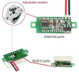 0.28 Inch DC LED Digital Voltmeter 0-100V Auto Car Mobile Power Voltage Tester Detector 12V Battery Supply Measures Frequency