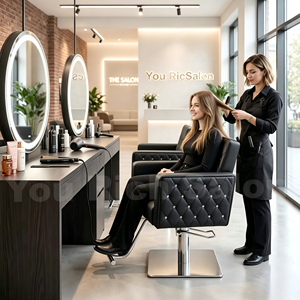 <span class=keywords><strong>Chaise</strong></span> de coiffeur hydraulique pivotante à 360 degrés, noire avec <span class=keywords><strong>strass</strong></span>, pour salon de beauté - Product Image 3