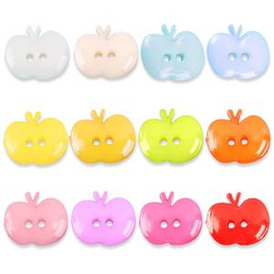 Venta Directa de Fábrica: Botones Rectangulares de Plástico con Dibujos Animados Coloridos para Niños Pequeños, Adhesivos para Pintar, Camisetas Infantiles, Manzana - Product Image 1