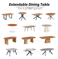 Table à manger en bois extensible moderne de haute qualité, table de cuisine rectangulaire durable pour petit appartement, maison et restaurant
