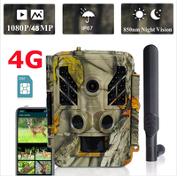 Cámara de Vida Silvestre 4G con Grabación de Video 1080p, Visión Nocturna, Seguridad, Impermeable IP67, Cámara de Caza para Exteriores 4G LTE
