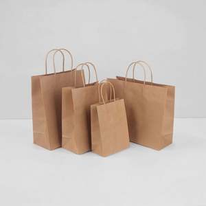 Sac en papier kraft KM 28*15*28cm, prix bas, sac cadeau, sac en papier écologique avec poignée - Product Image 1