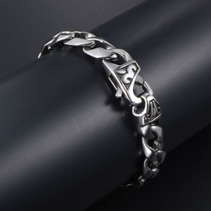 Pulsera de Acero de Titanio para Hombre, Diseño Floral Clásico, Cadena Tejida, Uso Diario, CE359 - Product Image 4