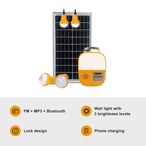 Bluetooth <b>Solar</b> Lighting System Portable FM MP3 Function Bulb Compatible USB Phone Charging <b>Solar</b> <b>Power</b> <b>Kit</b> <b>Solar</b> Energy System - Product Image 2