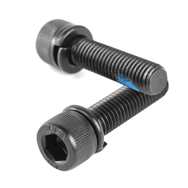 Grade 12.9 Alloy Steel Hex Socket Head Cap Screw Black Oxide Threadlocker Coated With Spring Washer Assembly