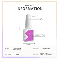 JTING Nouveau Gel à Ongles Émail pour Nail Art Gel UV 6 Couleurs Ensemble Boîte OEM Créez Votre Propre Marque Logo Privé Gel à Ongles UV LED