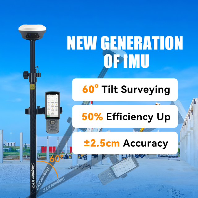 SingularXYZ E1 GNSS Receiver IMU 60° Tilt Survey 5s Initialization 1408 Channels Gps Rtk Base and Rover for Topographic Mapping