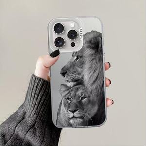 Coque de téléphone portable en TPU et PC, style luxe, imprimé <span class=keywords><strong>lion</strong></span>, <span class=keywords><strong>argent</strong></span>é électroplaqué, pour iPhone 8 X Xr Xs 11 12 13 14 15 16 17 Pro Max - Product Image 5