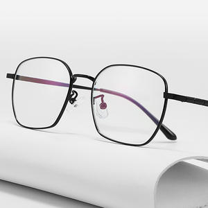 Monture optique carrée en métal de style coréen simple, verres plats, lunettes unisexes légères à monture complète 880552 - Product Image 4