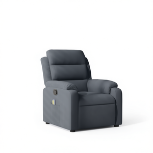 Poltrona Reclinabile Massaggiante in Pelle PU Grigio Scuro con Telecomando, Funzione di Reclinazione Elettrica, Design Contemporaneo - Product Image 1