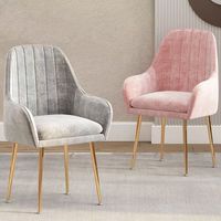 Chaises de salle à manger en tissu de luxe de conception française avec pieds dorés, chaise de salle à manger réglable pour la salle d'hôtel