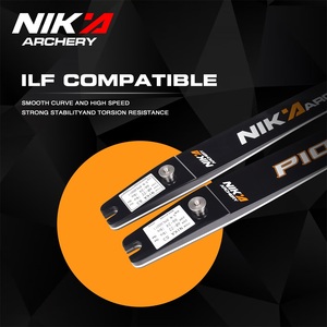 Palas de arco recurvo Nika Archery <span class=keywords><strong>S3</strong></span> <span class=keywords><strong>Pioneer</strong></span> para tiro al blanco, 68 pulgadas, 14-40 libras, núcleo de espuma de fibra de vidrio, palas de arco desmontables ILF - Product Image 5