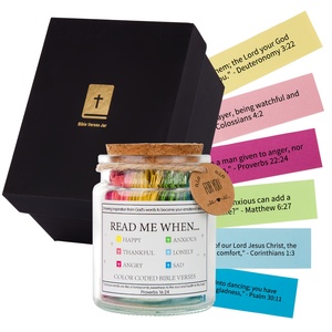 Incoraggiante vaso di versi della Bibbia 90 carte colorate in versi della Bibbia che incoraggiano il barattolo di carte per versi della Bibbia per la preghiera e la <span class=keywords><strong>speranza</strong></span> - Product Image 1