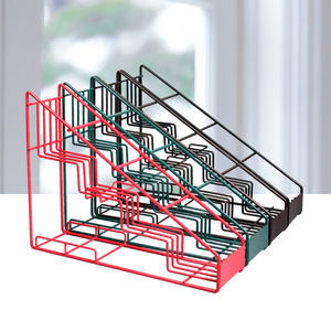 Rak Buah Logam Rak Sirup Penyimpanan Kopi Pembagi Cangkir Rak <span class=keywords><strong>Display</strong></span> Trapesium 4 Lubang - Product Image 2