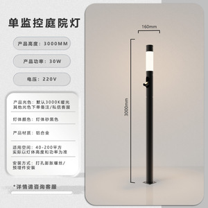 กล้องวงจรปิดแบบเรียบง่ายทันสมัย โคมไฟถนน โคมไฟสวน โคมไฟจุดชมวิว โคมไฟตกแต่งภูมิทัศน์ - Product Image 6