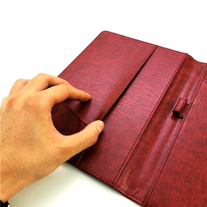 Bìa Da Pu Màu Đỏ Bắt Chước Danh Mục Đầu Tư Tập Tin Đơn Giản A5 Kèm Notepad - Product Image 5