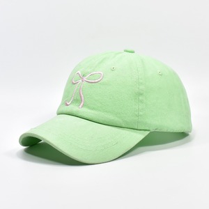 Nueva moda Lasy 6 paneles sombrero lavado algodón papá gorra Bowknot bordado gorra de béisbol para mujer - Product Image 3