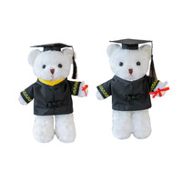 Ours en peluche personnalisé OEM ODM pour la remise des diplômes, avec toque et robe, petite poupée en peluche pour cadeau promotionnel, vente en gros