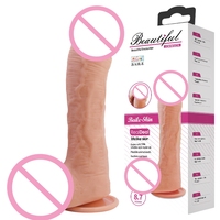 Godemiché réaliste souple et pas cher, effet peau, petit pénis, double ventouse en silicone, jouet sexuel anal pour hommes et femmes