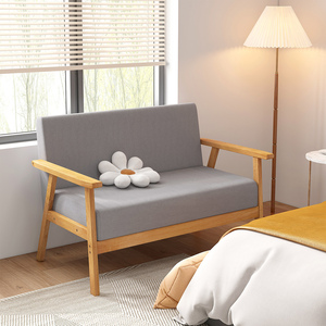 Inweto Moderne Minimalisme Hampton Simple à Triple Nordic Confort Naturel Caoutchouc Bois Canapé pour Réception Salon Beige/Gris - Product Image 4