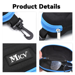 Étui à lunettes de soleil portable semi-rigide en EVA avec fermeture éclair, antichoc, avec étiquette personnalisée en caoutchouc de silicone et logo en relief 18*7.9*5.7 – Offre Spéciale - Product Image 3