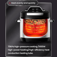 Cuisinière à pression multifonction de haute qualité en acier inoxydable 5L 6L, 24 programmes, revêtement antiadhésif, cuve intérieure, cuisinière à pression électrique