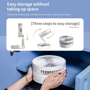<span class=keywords><strong>ADYSS</strong></span> P1000 Mini ventilateurs debout de bureau rotatifs pliants d'été électriques USB Rechargeable télescopique Sublimation blancs voiture - Product Image 5