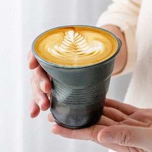 Tasses à café créatives 3D en papier <span class=keywords><strong>froissé</strong></span> réutilisables – Design irrégulier, style italien, en poterie froissée - Product Image 6