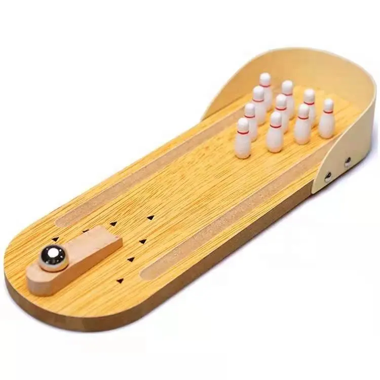 Wooden mini table bowling games parent-child fun entertainment children's Wooden bowling beneficial intellectual toys