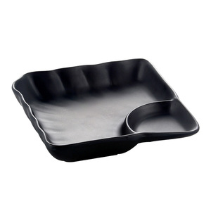 A5 Sushi <b>Plate</b>, Black Frosted Square Dish, Japanese Creative Style <b>Plate</b>, Commercial <b>Melamine</b> Imitation Porcelain Tableware - Product Image 4
