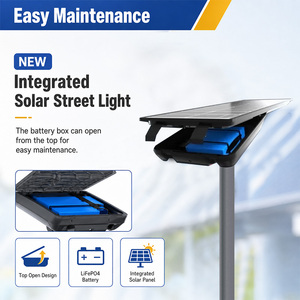 Hochleistungs-All-in-One Integrierte Solar-LED-Straßenleuchte DC 12V IP65 Wasserdicht 3 Jahre Garantie Aluminiumlegierung Außenbereich Straßenbeleuchtung - Product Image 5