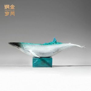 Adorno de Cobre con Diseño de Ballena Azul, Hecho a Mano, Decoración Artística para Sala de Estar, Colección Copper And Gold Years Whale Fall Story - Product Image 2